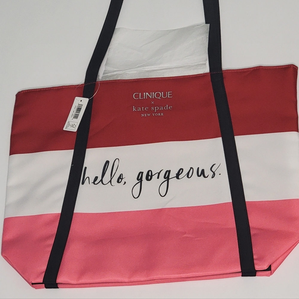 Kate Spade Red, White, and Pink Tote Bag